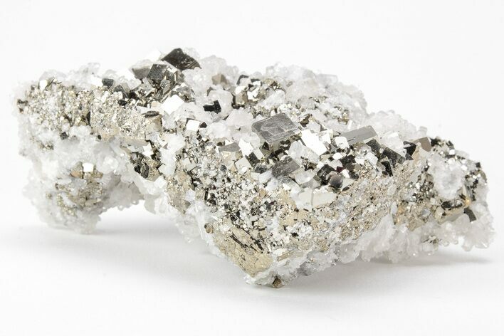 Sparkling Cubic Pyrite, Calcite, and Quartz Association - Peru #213666